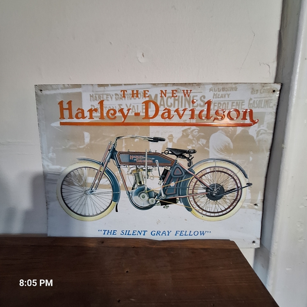 Vintage Harley Davidson metal poster.12"x16"